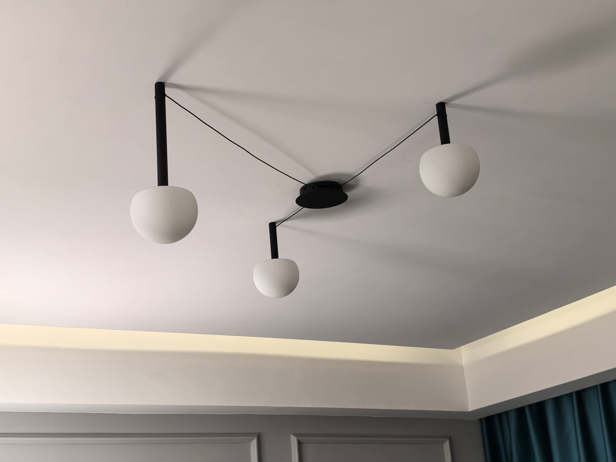 Globe Pendant Light Adjustable Height Frosted White Glass Orb for Kitchen Dining Living Space Modern Hanging Fixture 10 Inch | Thomler