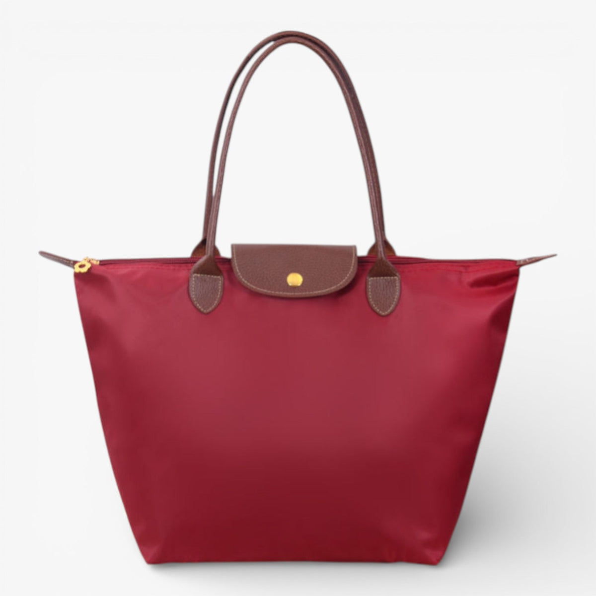 Wasserabweisende Nylon-Tragetasche mit Leder-Akzenten – Geräumige Alltagstasche für Arbeit, Reisen und Shopping