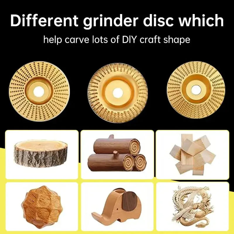 Tungsten Carbide Shaping Wheel Set for Angle Grinders – 3-Piece Wood Carving Sanding Disc Kit for Woodworking, Sculpting & Surface Finishing | Thomler