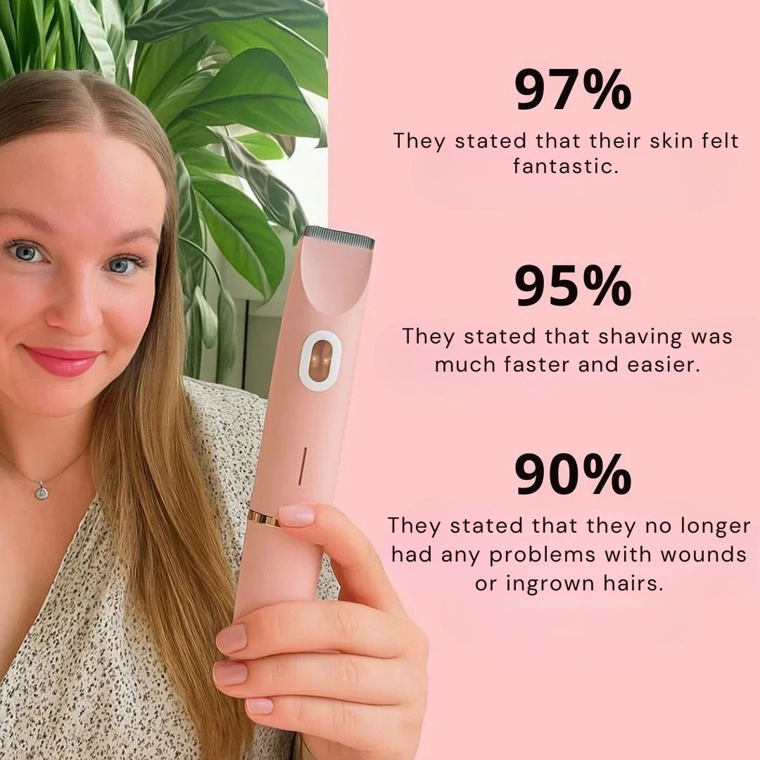 Draadloos elektrisch lichaamsscheerapparaat voor vrouwen | Waterdichte trimmer voor de gevoelige huid | Dubbele scheerkoppen voor nat en droog gebruik | USB-oplaadbaar en reisvriendelijk | Thomler