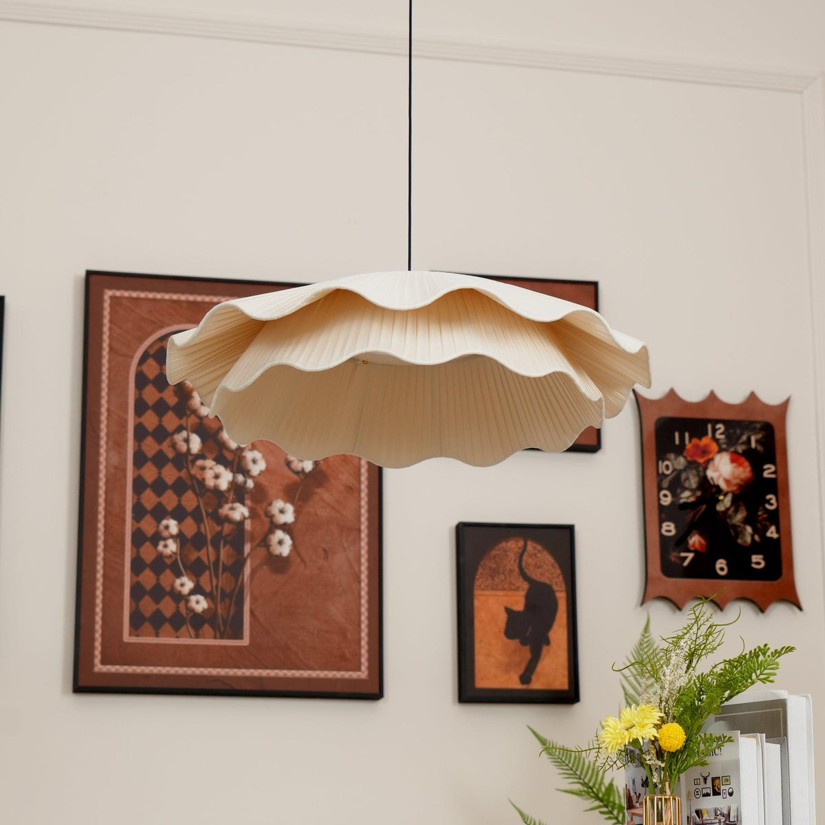 Adjustable Hanging Fixture with Metal & Cloth Shade for Overhead Illumination in Dining Spaces | Thomler