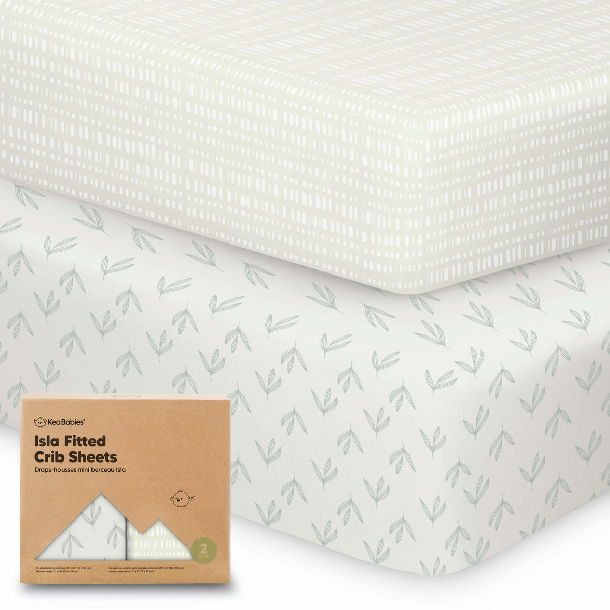 2-Pack Bamboo Fitted Crib Sheets