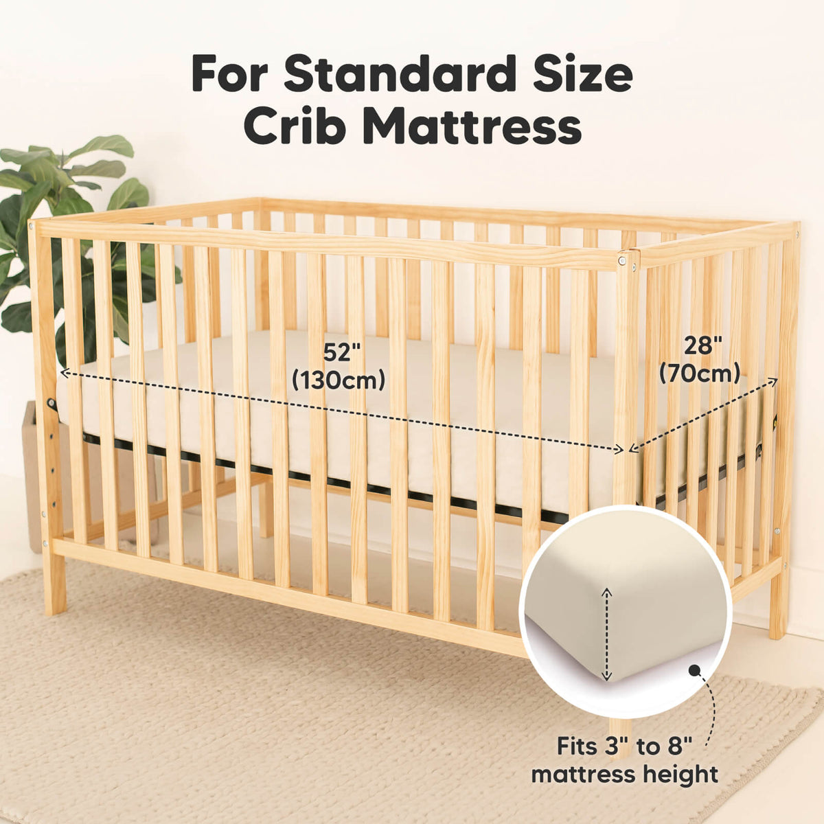 2-Pack Bamboo Waterproof Crib Sheets
