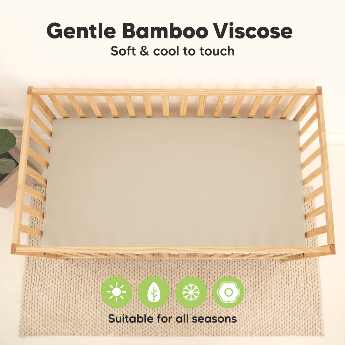 2-Pack Bamboo Waterproof Crib Sheets