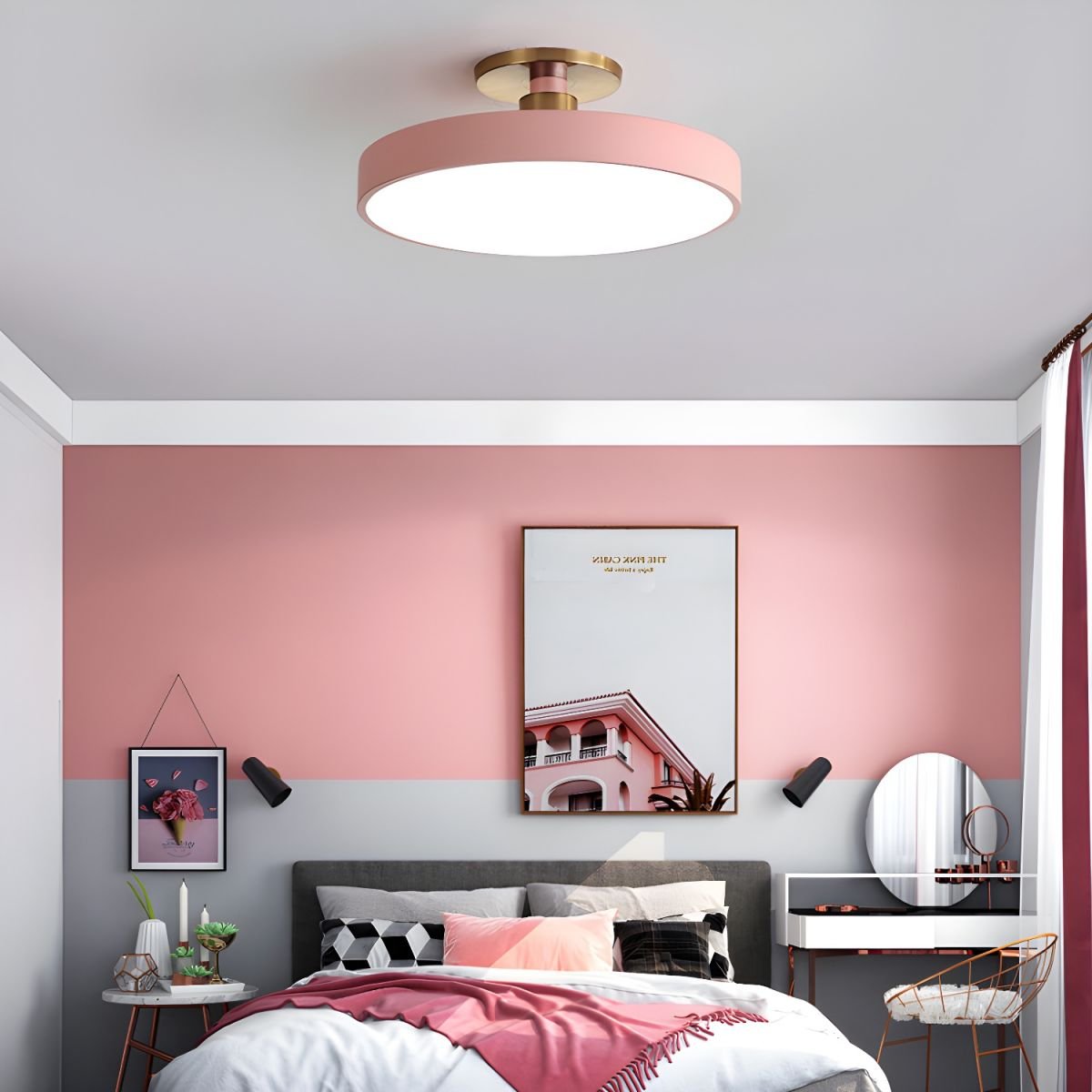 Lámpara de techo LED de 12 pulgadas, redonda, regulable, de bajo perfil para dormitorio, cocina, oficina, hogar, acrílico moderno | Thomler