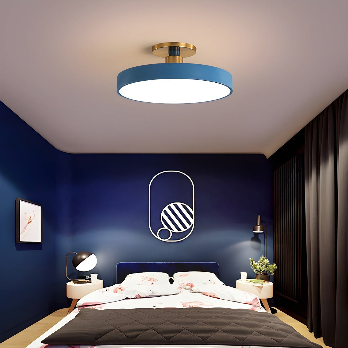Lámpara de techo LED de 12 pulgadas, redonda, regulable, de bajo perfil para dormitorio, cocina, oficina, hogar, acrílico moderno | Thomler