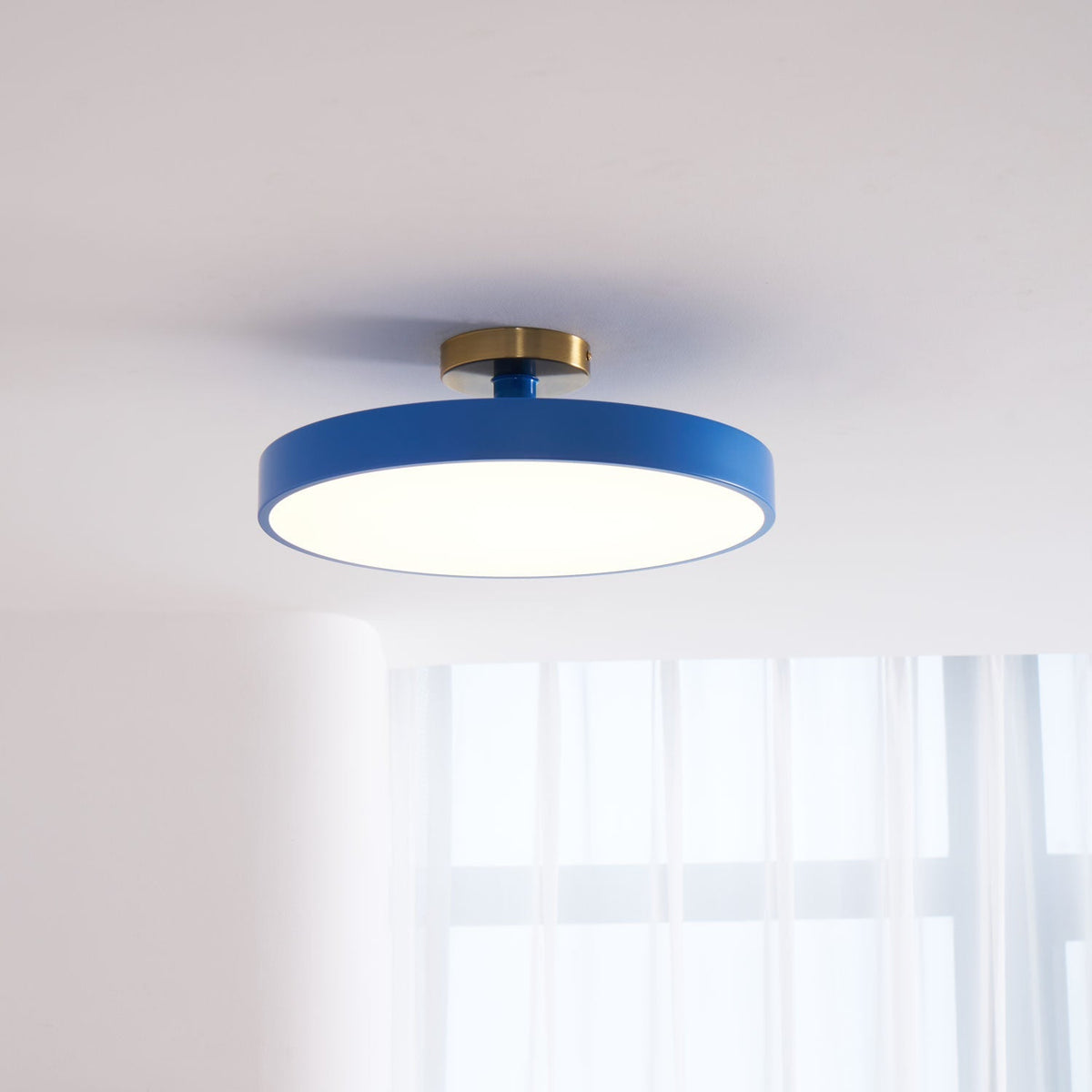 Lámpara de techo LED de 12 pulgadas, redonda, regulable, de bajo perfil para dormitorio, cocina, oficina, hogar, acrílico moderno | Thomler