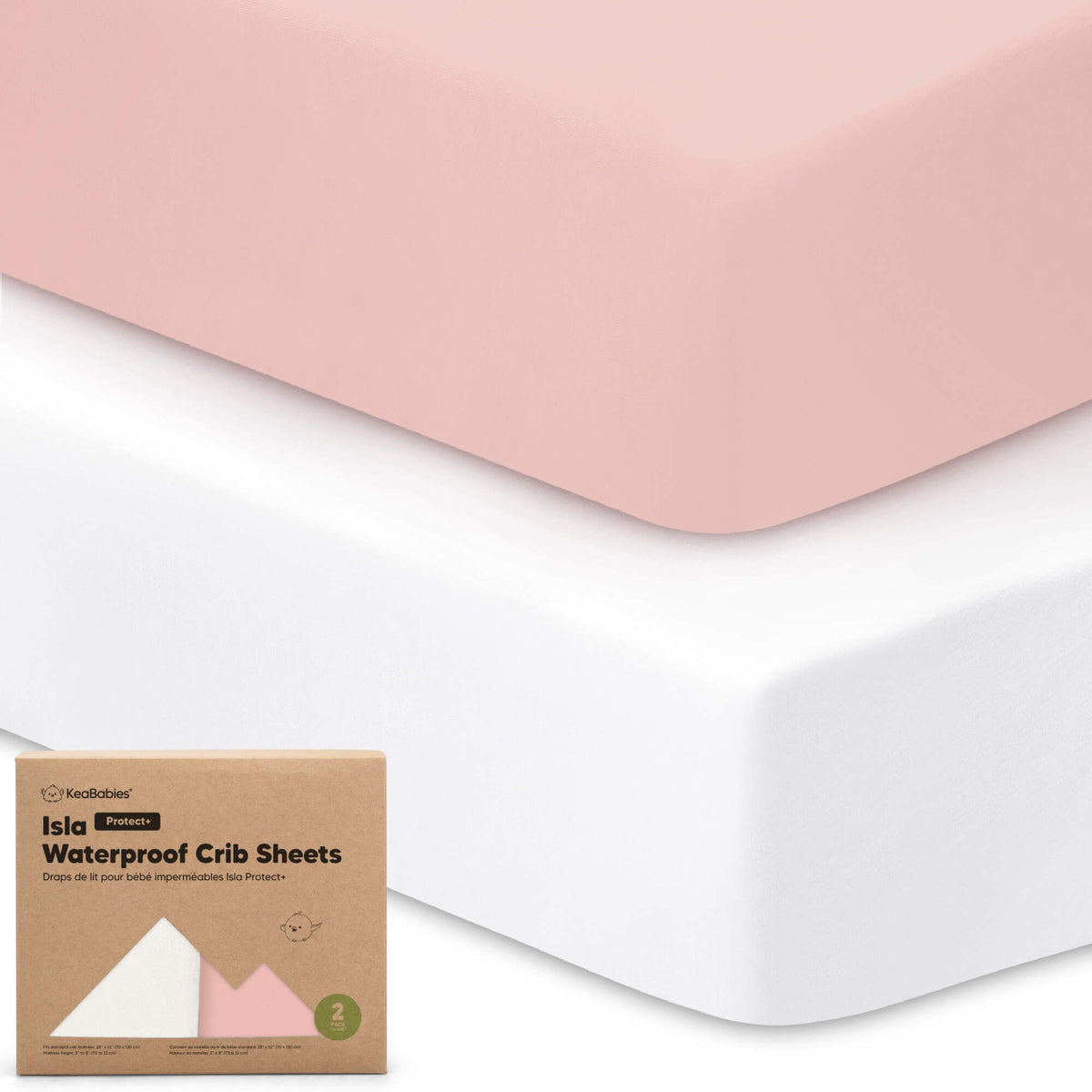 2-Pack Bamboo Waterproof Crib Sheets