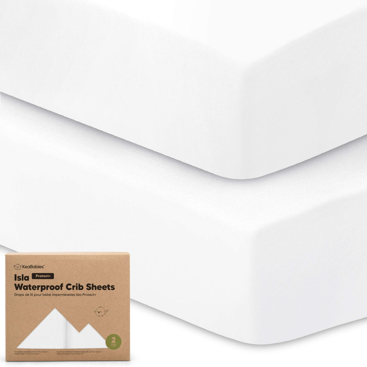 2-Pack Bamboo Waterproof Crib Sheets