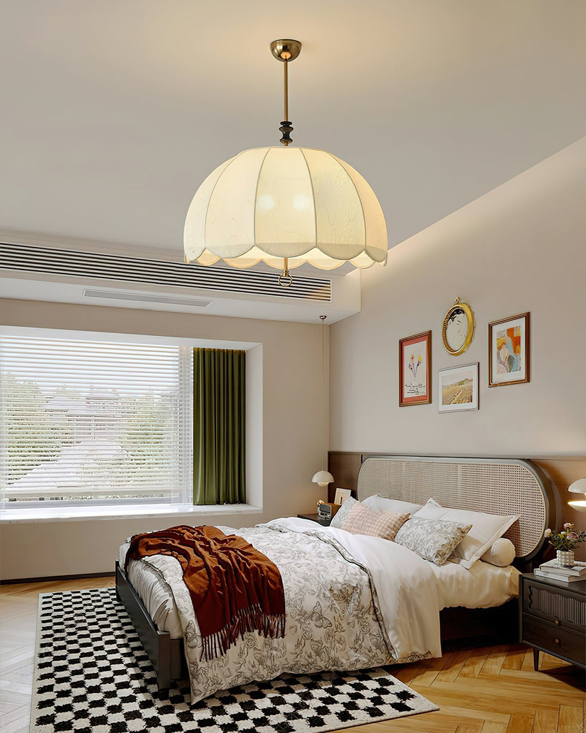 Geweven stoffen kap, 20-inch armatuur met gemengde materialen voor tafel- en eilandverlichting | Thomler