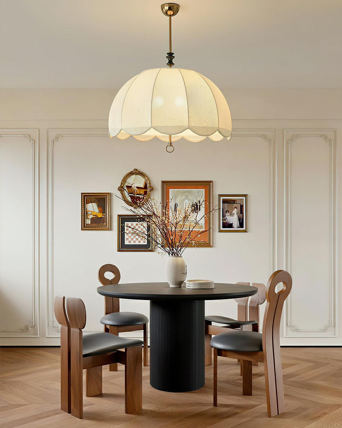 Geweven stoffen kap, 20-inch armatuur met gemengde materialen voor tafel- en eilandverlichting | Thomler