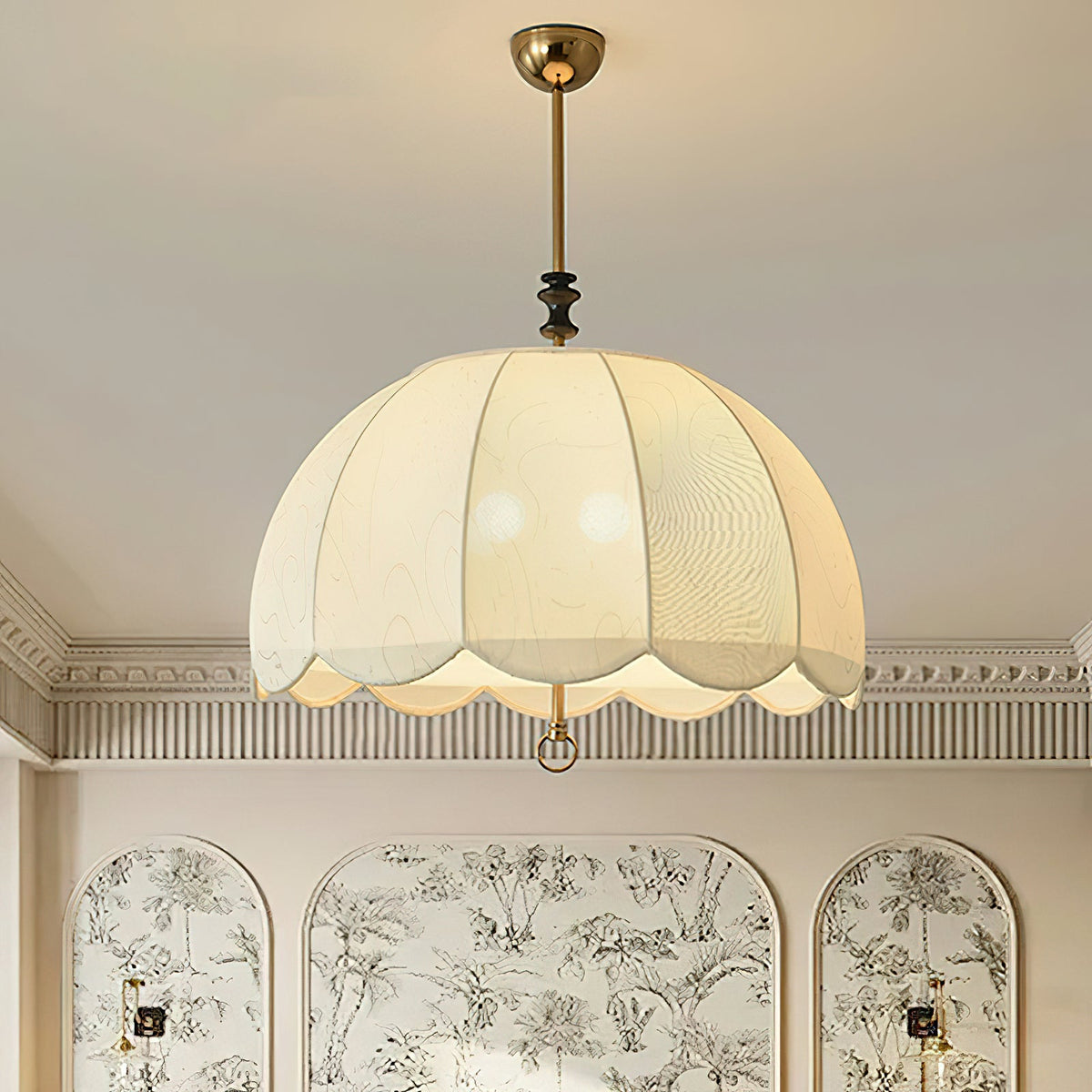 Geweven stoffen kap, 20-inch armatuur met gemengde materialen voor tafel- en eilandverlichting | Thomler