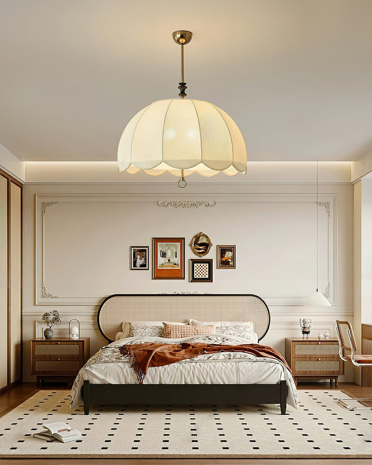 Geweven stoffen kap, 20-inch armatuur met gemengde materialen voor tafel- en eilandverlichting | Thomler