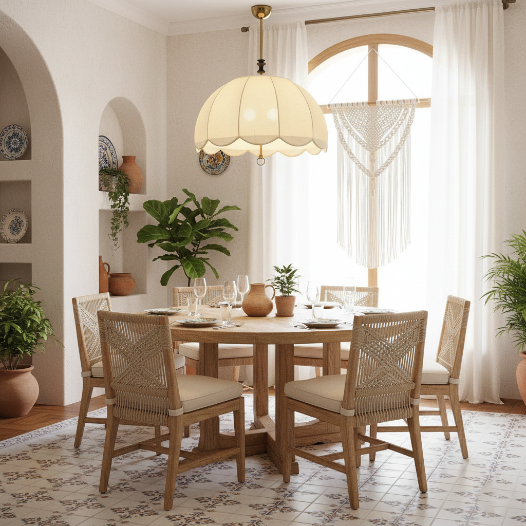 Geweven stoffen kap, 20-inch armatuur met gemengde materialen voor tafel- en eilandverlichting | Thomler