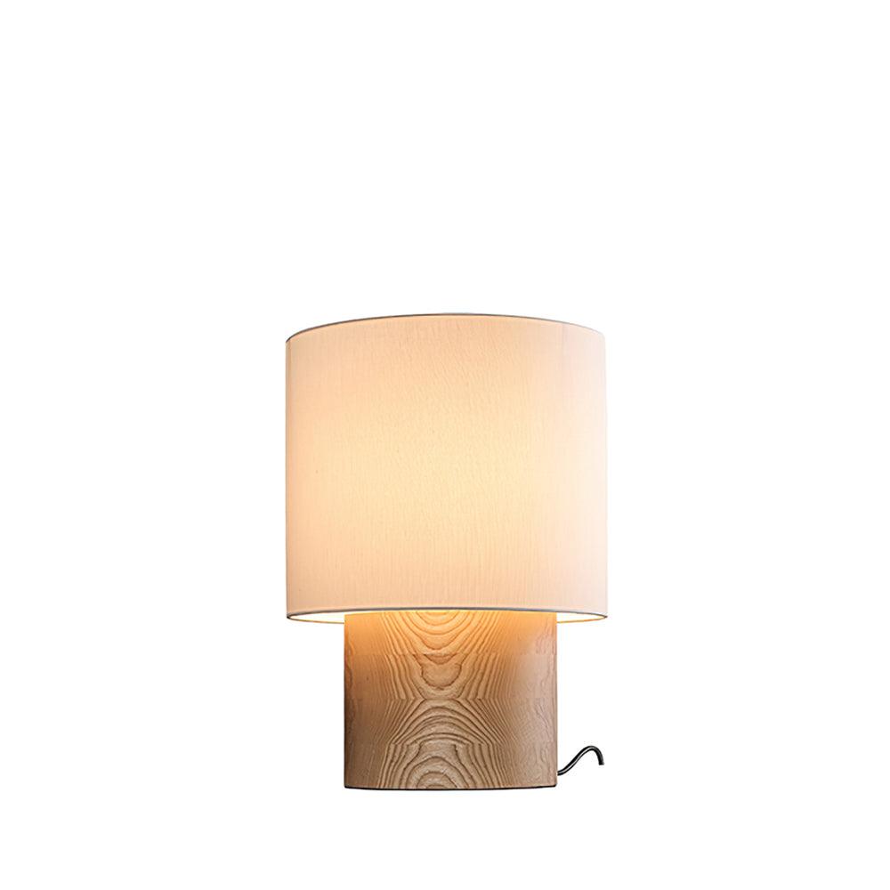 Wooden Bedside Lamp with Linen Shade – 12 Inch Modern Accent Light for Bedroom Nightstand, Living Room End Table, Reading Nook – Warm Glow D | Thomler