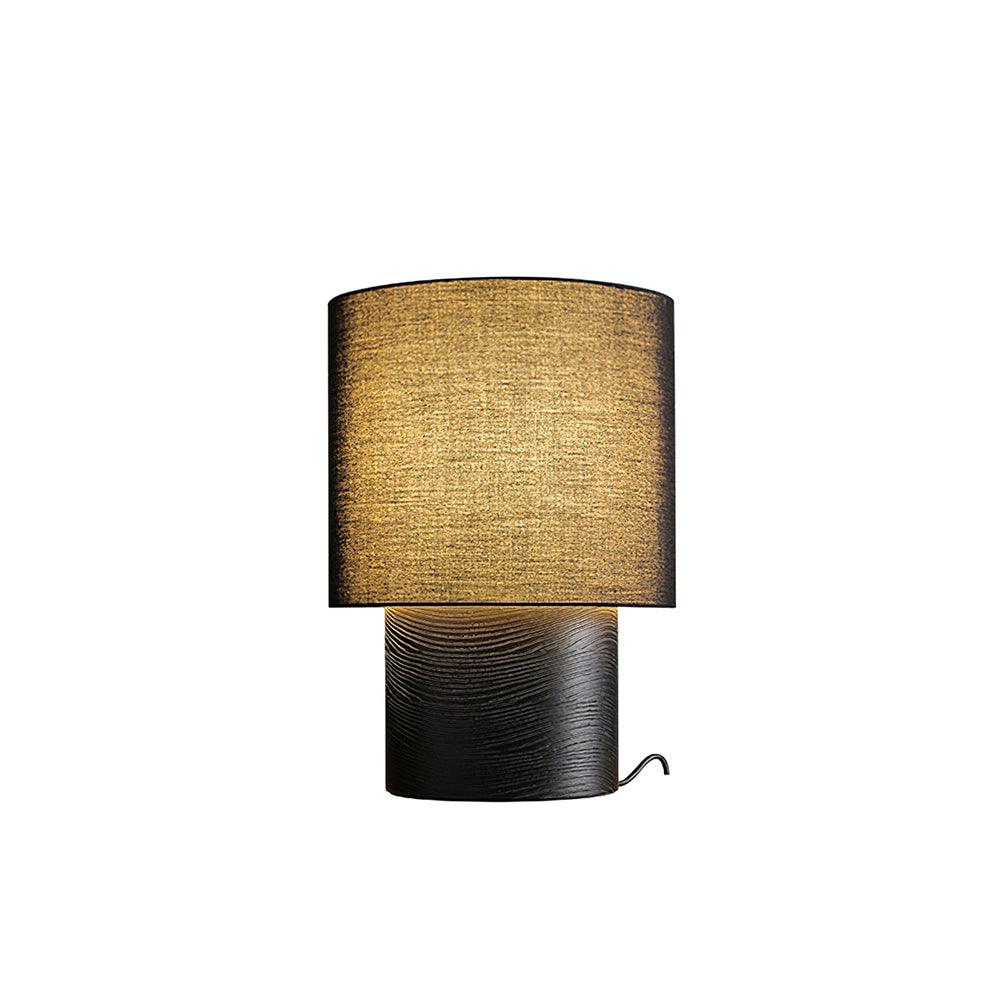 Nachttischlampe aus Holz mit Leinenschirm – 30 cm moderne Akzentleuchte für Schlafzimmer, Wohnzimmer-Beistelltisch, Leseecke – warmes Licht | Thomler