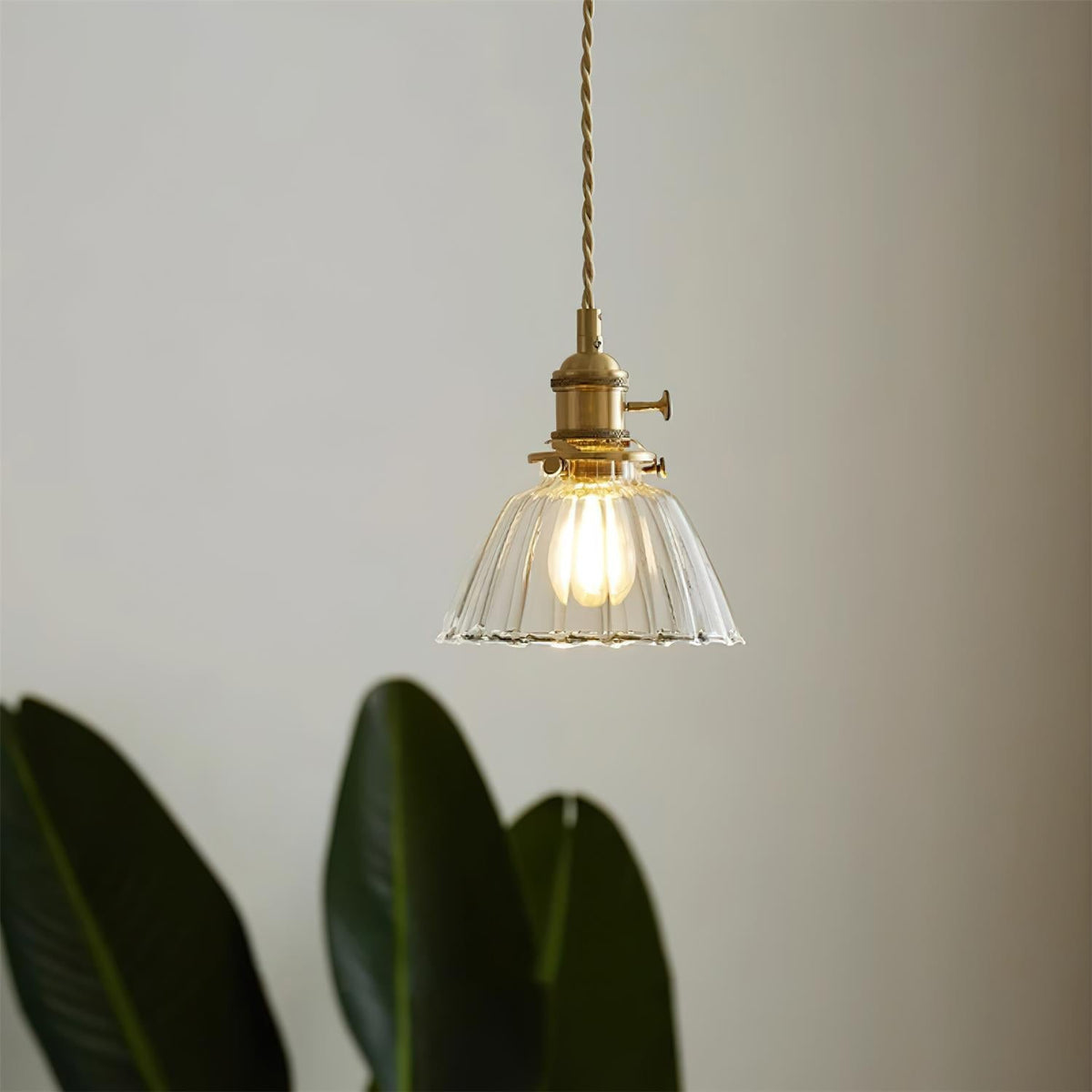 Clear Globe Hardwired Hanging Fixture Brass Metal Frame 6 Inch Adjustable Cord E26 Socket Kitchen Island Dining Room Vintage Industrial Ceil | Thomler