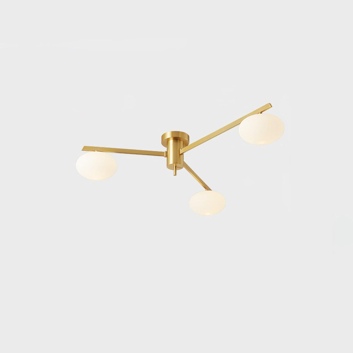 Lámpara de techo semiempotrada ajustable con brazos múltiples y globos esmerilados para comedor, cocina o sala de estar | Estructura en negro o latón, casquillo G9 | Thomler
