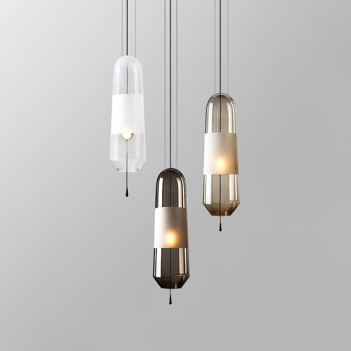Lámpara colgante con pantalla de cristal, casquillo E14, para iluminación de isla de cocina y comedor, 5 pulgadas de ancho, cable ajustable de 15 pulgadas de caída | Thomler