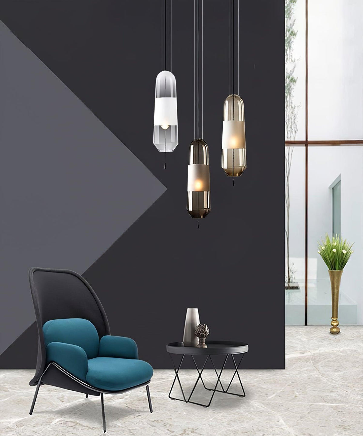 Lámpara colgante con pantalla de cristal, casquillo E14, para iluminación de isla de cocina y comedor, 5 pulgadas de ancho, cable ajustable de 15 pulgadas de caída | Thomler