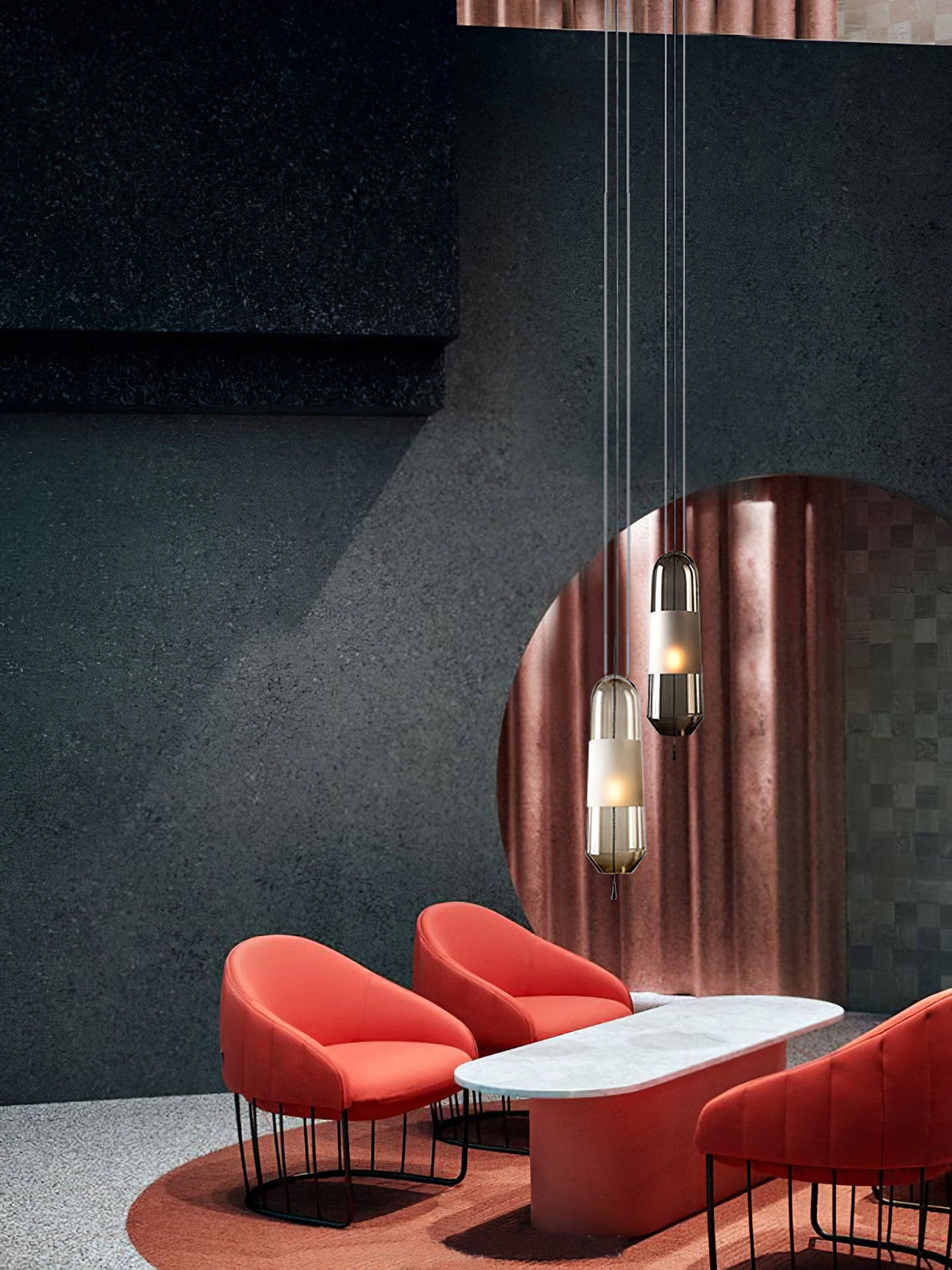 Lámpara colgante con pantalla de cristal, casquillo E14, para iluminación de isla de cocina y comedor, 5 pulgadas de ancho, cable ajustable de 15 pulgadas de caída | Thomler