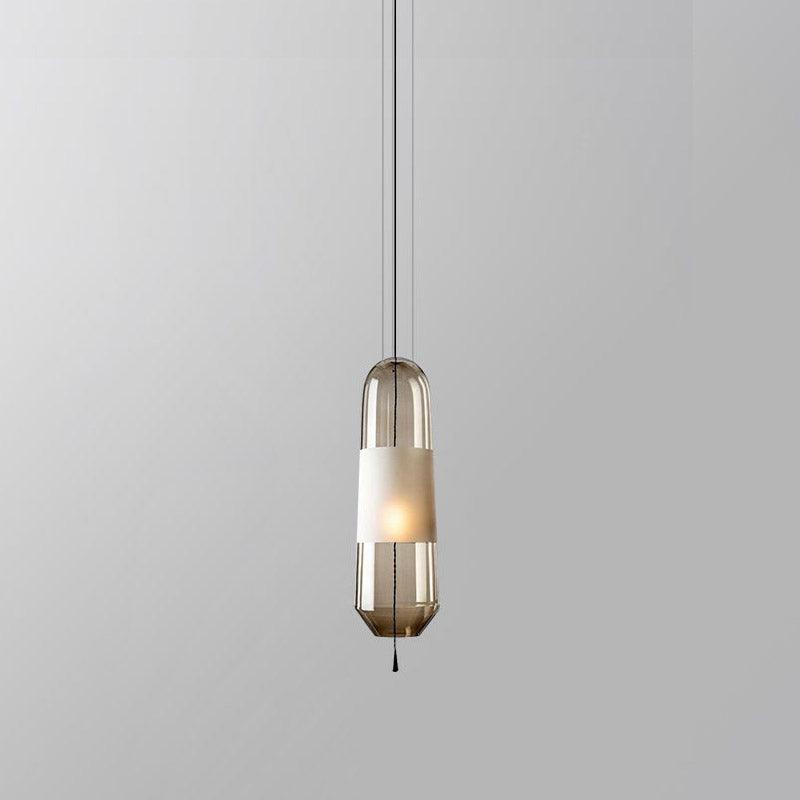 Lámpara colgante con pantalla de cristal, casquillo E14, para iluminación de isla de cocina y comedor, 5 pulgadas de ancho, cable ajustable de 15 pulgadas de caída | Thomler