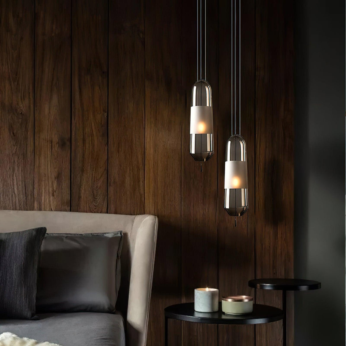 Lámpara colgante con pantalla de cristal, casquillo E14, para iluminación de isla de cocina y comedor, 5 pulgadas de ancho, cable ajustable de 15 pulgadas de caída | Thomler