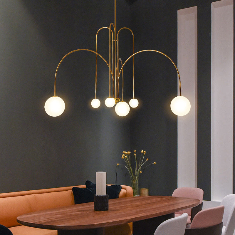 Swallow-Inspired G9 Pendant Light with Adjustable Chain, Metal & Glass Shades for Dining Room, Bedroom & Living Room Overhead Lighting | Thomler