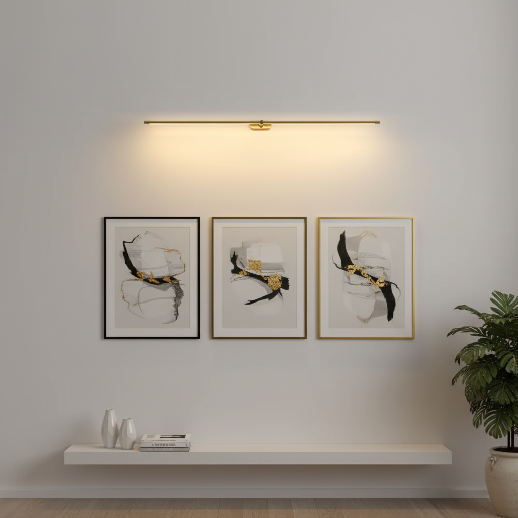 Rechargeable LED Picture Light 27 Inch Battery Operated Art Display Fixture Wireless Remote Dimmable Accent Sconce for Bedroom Hallway Galle | Thomler