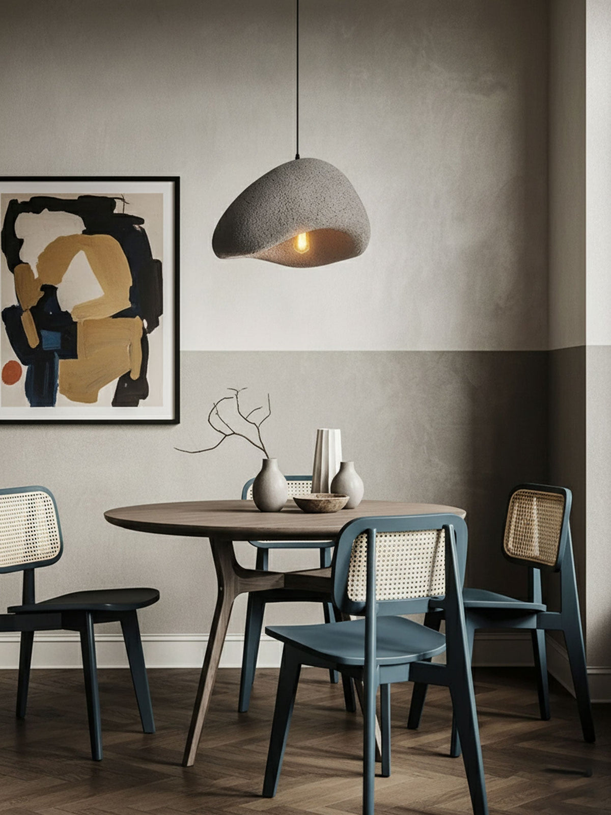 Lámpara de techo colgante esférica con altura ajustable para isla de cocina, comedor y dormitorio | Gris blanco, compatible con LED, para interiores