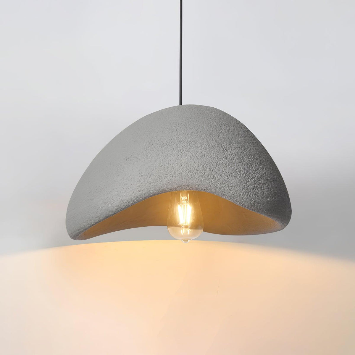 Lámpara de techo colgante esférica con altura ajustable para isla de cocina, comedor y dormitorio | Gris blanco, compatible con LED, para interiores