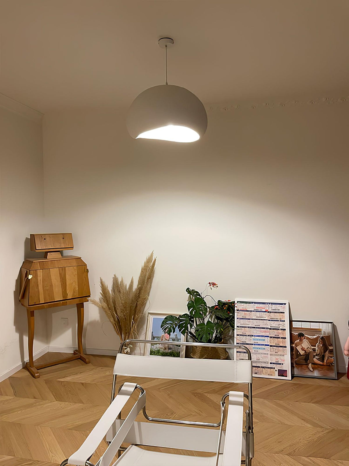 Lámpara de techo colgante esférica con altura ajustable para isla de cocina, comedor y dormitorio | Gris blanco, compatible con LED, para interiores