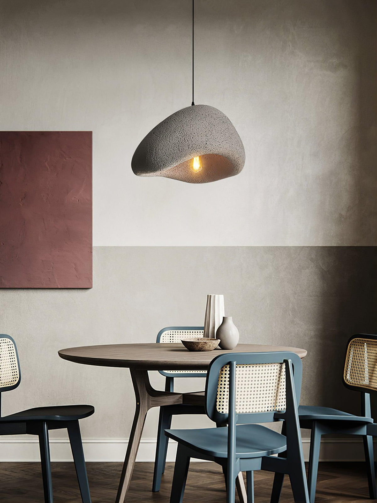 Lámpara de techo colgante esférica con altura ajustable para isla de cocina, comedor y dormitorio | Gris blanco, compatible con LED, para interiores