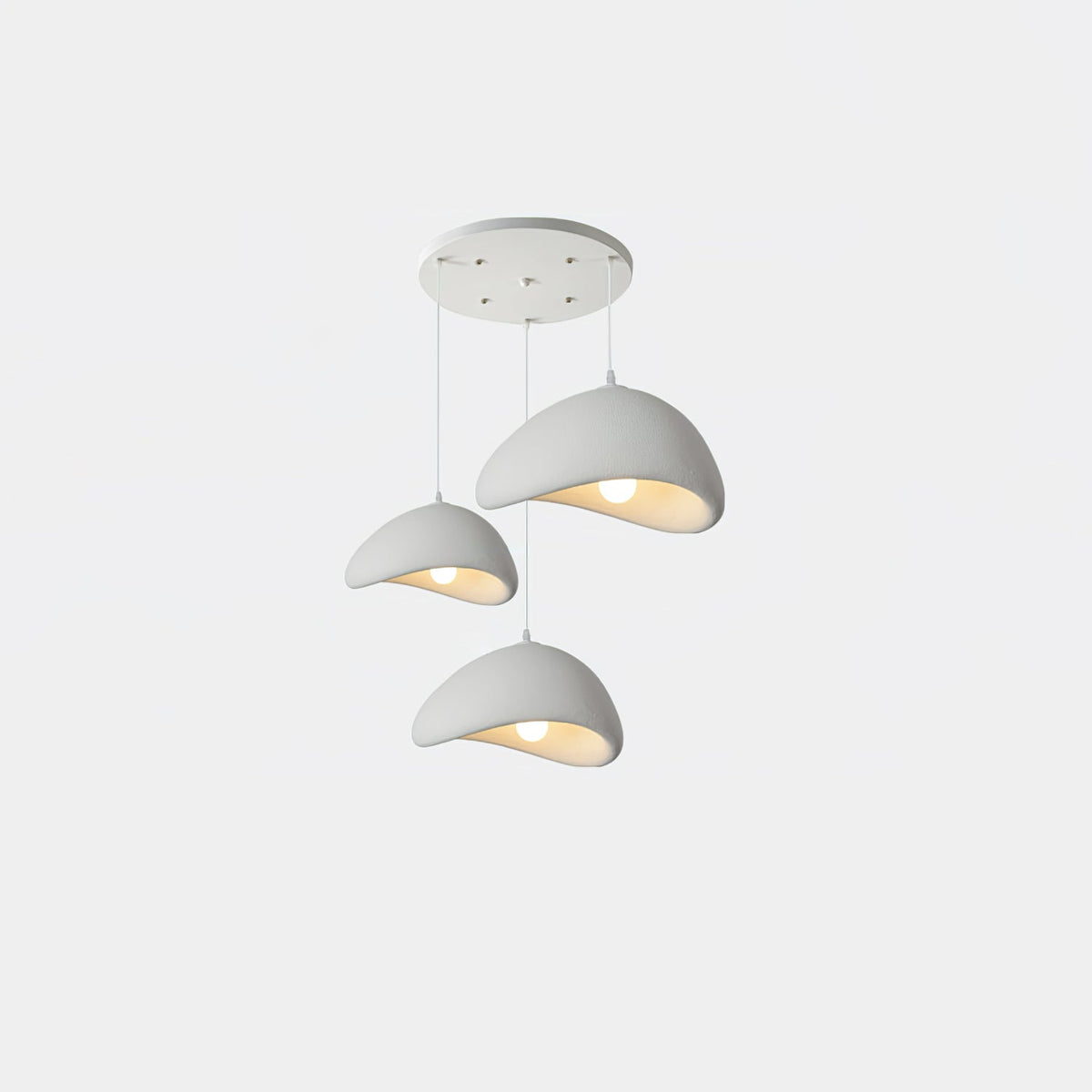 Lámpara de techo colgante esférica con altura ajustable para isla de cocina, comedor y dormitorio | Gris blanco, compatible con LED, para interiores