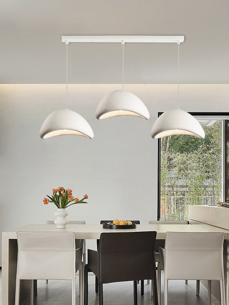 Lámpara de techo colgante esférica con altura ajustable para isla de cocina, comedor y dormitorio | Gris blanco, compatible con LED, para interiores