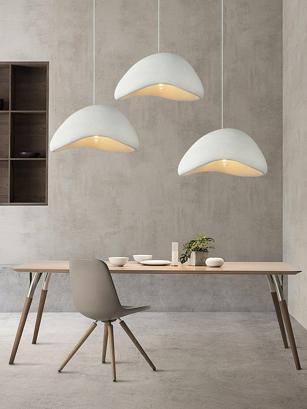 Lámpara de techo colgante esférica con altura ajustable para isla de cocina, comedor y dormitorio | Gris blanco, compatible con LED, para interiores