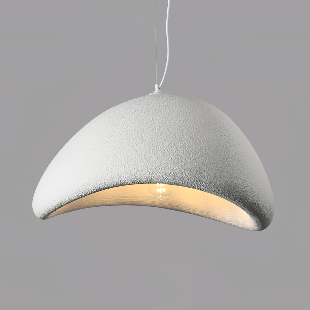 Lámpara de techo colgante esférica con altura ajustable para isla de cocina, comedor y dormitorio | Gris blanco, compatible con LED, para interiores