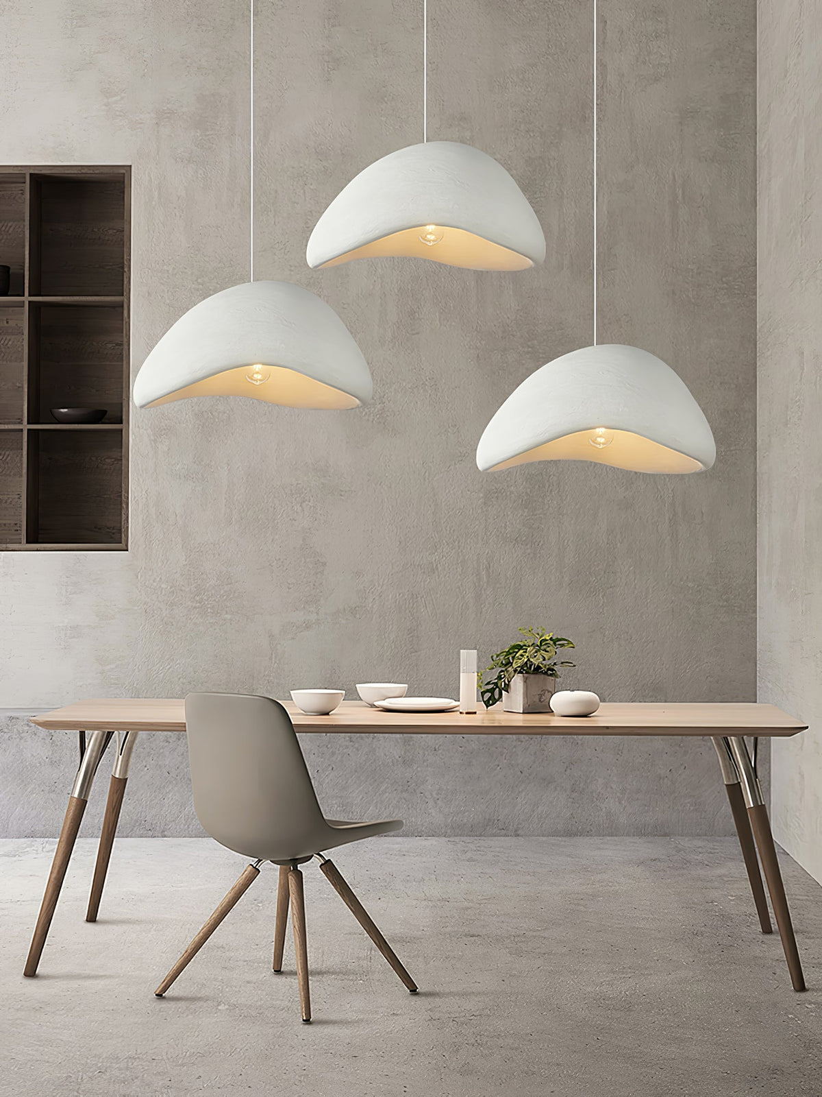 Lámpara de techo colgante esférica con altura ajustable para isla de cocina, comedor y dormitorio | Gris blanco, compatible con LED, para interiores
