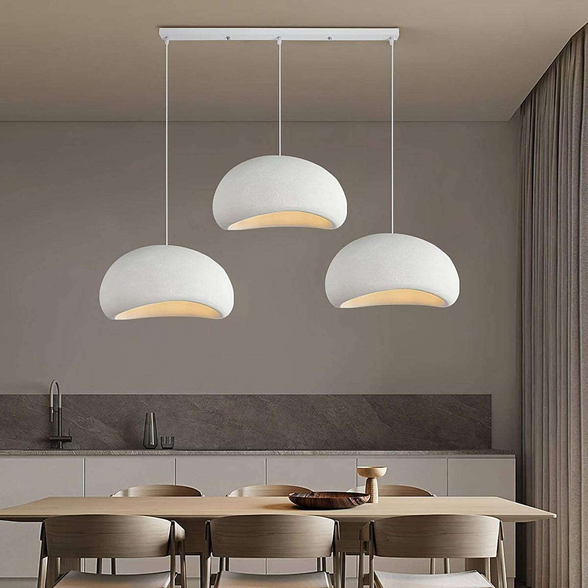 Dome Drop Ceiling Light with Height-Adjustable Cable E27 Socket Dimmable Fixture for Kitchen Island Dining Table | Thomler