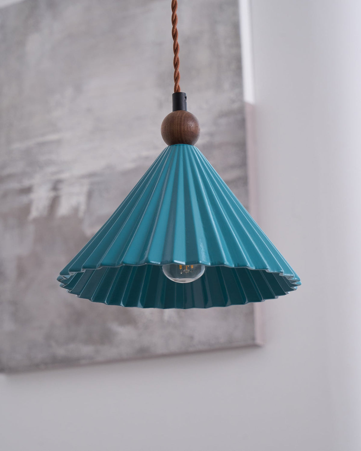 Ceramic Overhead Fixture 7.8 Inch Blue Adjustable Height Hardwired E14 Socket for Kitchen Island Dining Room Breakfast Nook Modern Minimalis | Thomler