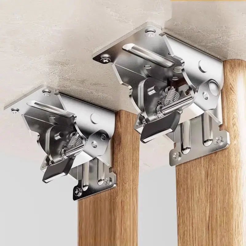 Heavy-Duty Folding Table Bracket Set — Self-Locking Steel Support Legs for Workbenches, RV Furniture, Drop-Leaf Dining Tables, Collapsible B | Thomler