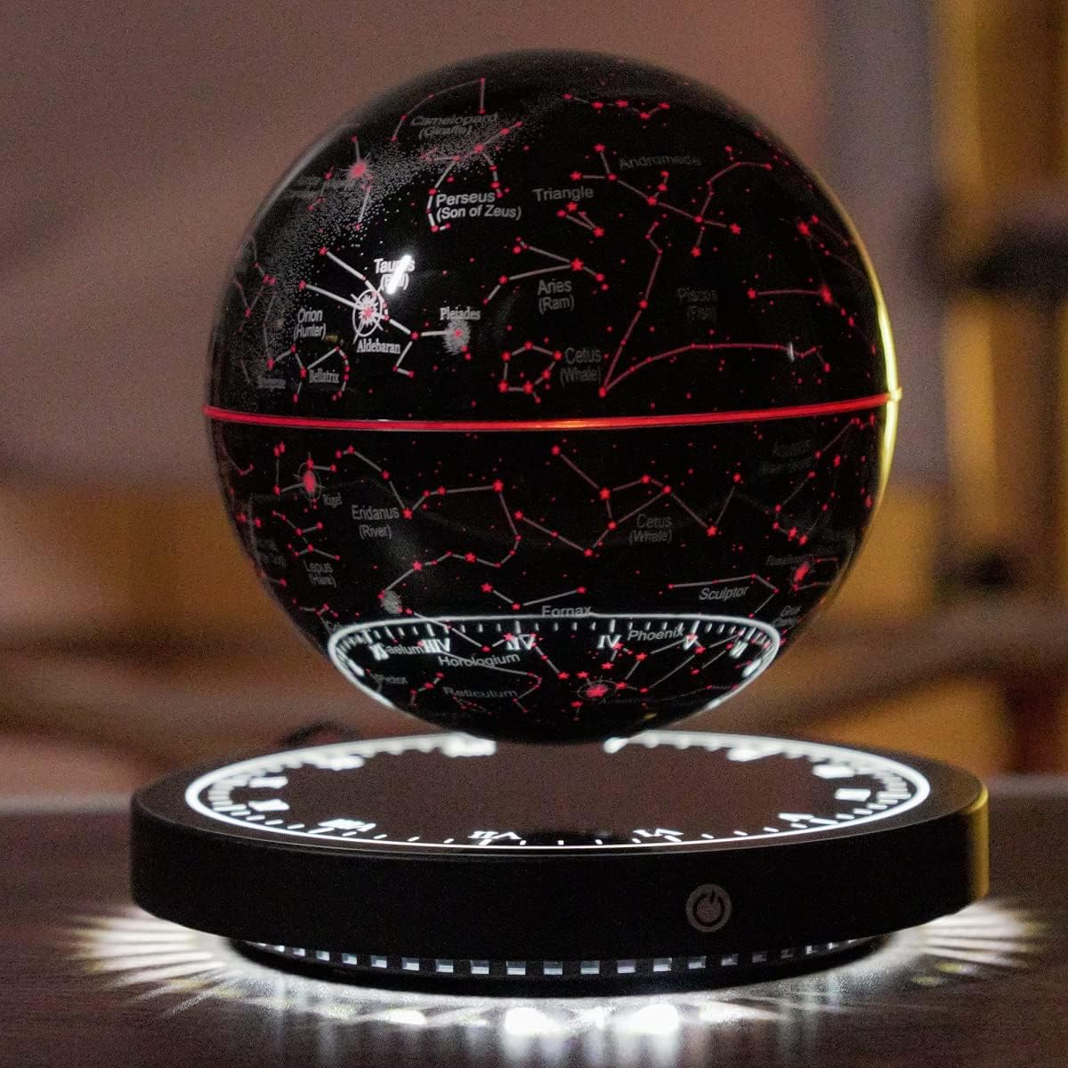 Magnetische zwevende wereldbol met nachtlampje en 360° draaibare sterrenkaart-bol voor slaapkamer, kantoor, woonkamer en bureau-decoratie | Thomler