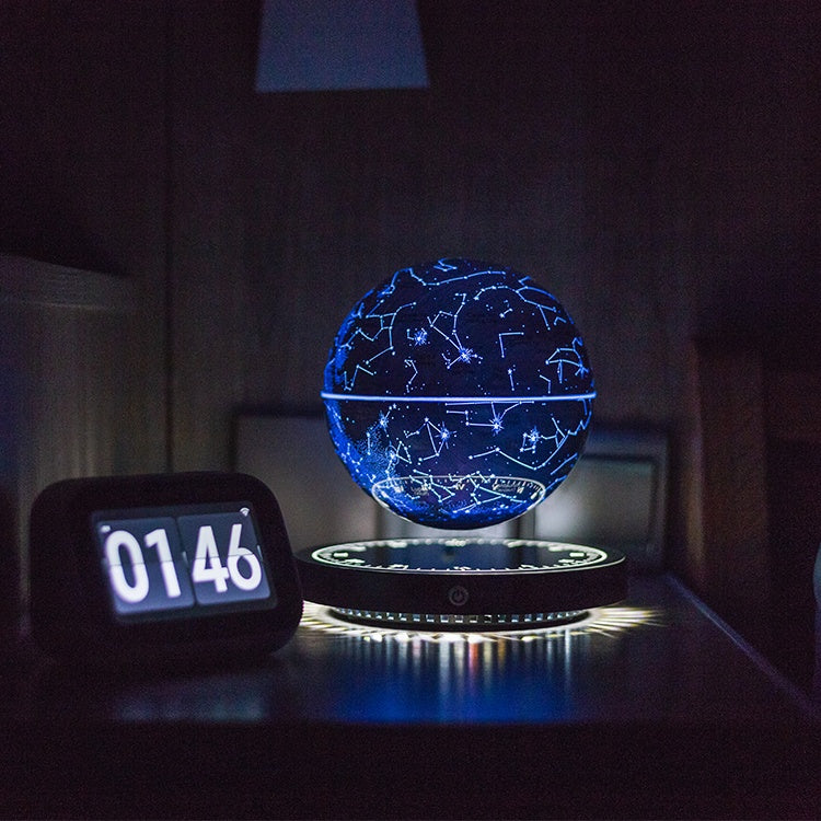 Magnetische zwevende wereldbol met nachtlampje en 360° draaibare sterrenkaart-bol voor slaapkamer, kantoor, woonkamer en bureau-decoratie | Thomler