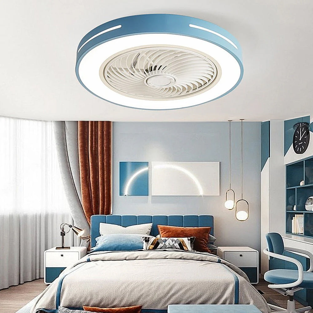 Indoor Fan with Integrated Lighting 24-Inch Diameter Acrylic Blade Assembly Adjustable Speed and Brightness for Bedrooms Living Rooms Dining | Thomler