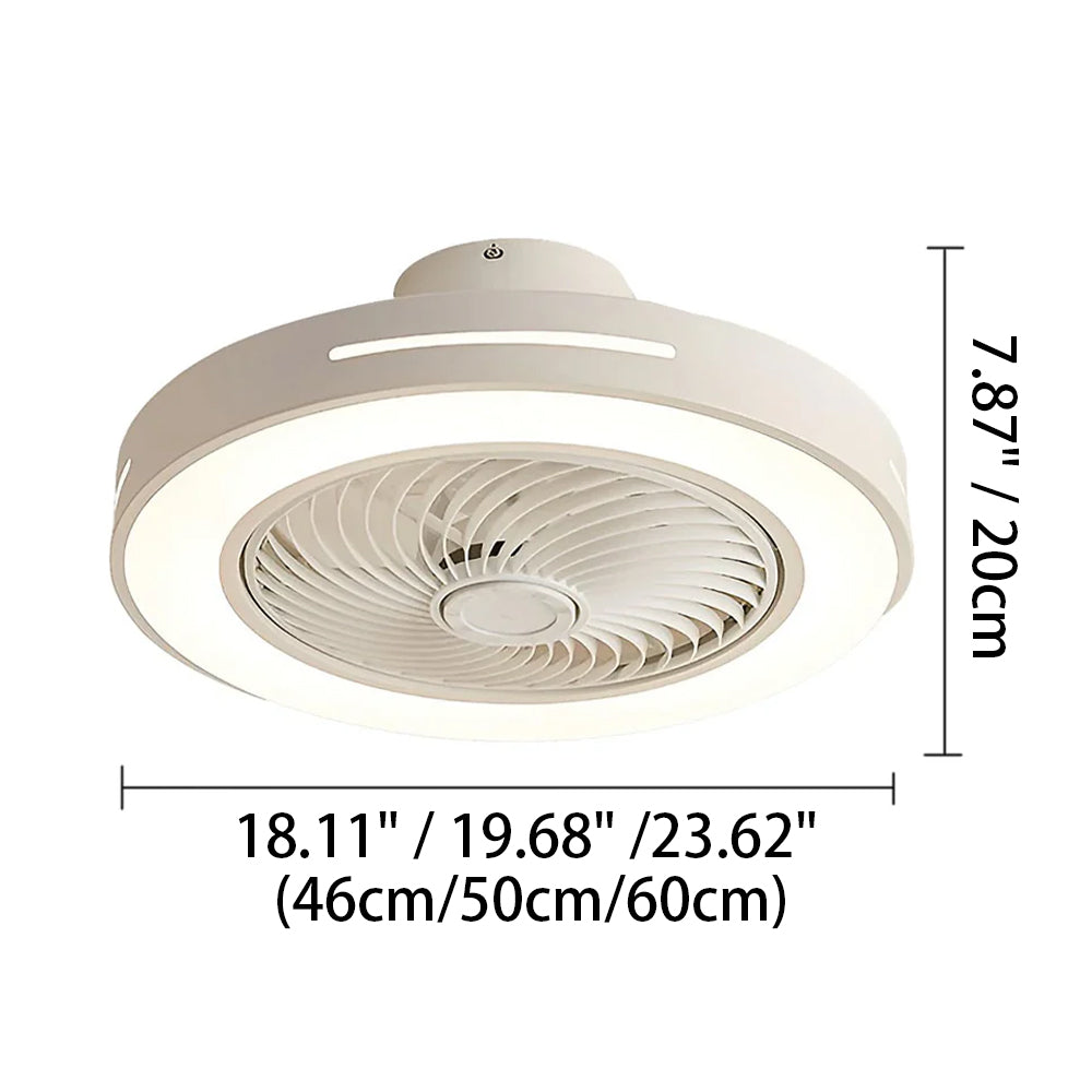 Indoor Fan with Integrated Lighting 24-Inch Diameter Acrylic Blade Assembly Adjustable Speed and Brightness for Bedrooms Living Rooms Dining | Thomler