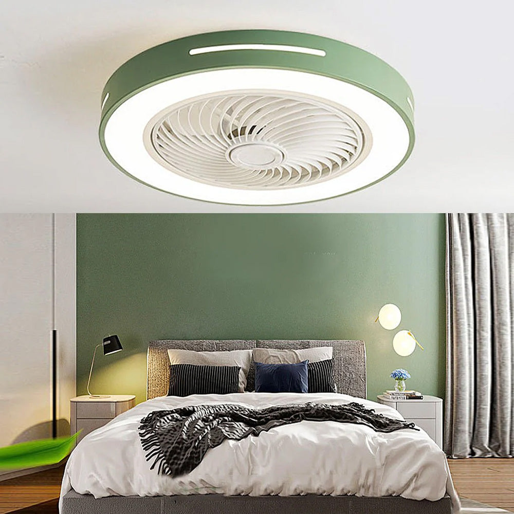 Indoor Fan with Integrated Lighting 24-Inch Diameter Acrylic Blade Assembly Adjustable Speed and Brightness for Bedrooms Living Rooms Dining | Thomler