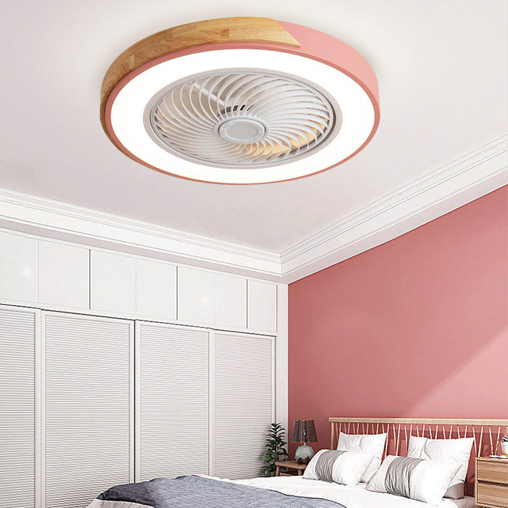 Wood Ceiling Fan with Dimmable LED Light & Remote 20 Inch for Bedroom Living Room Compact Indoor Airflow Cooling Rustic Decor | Thomler