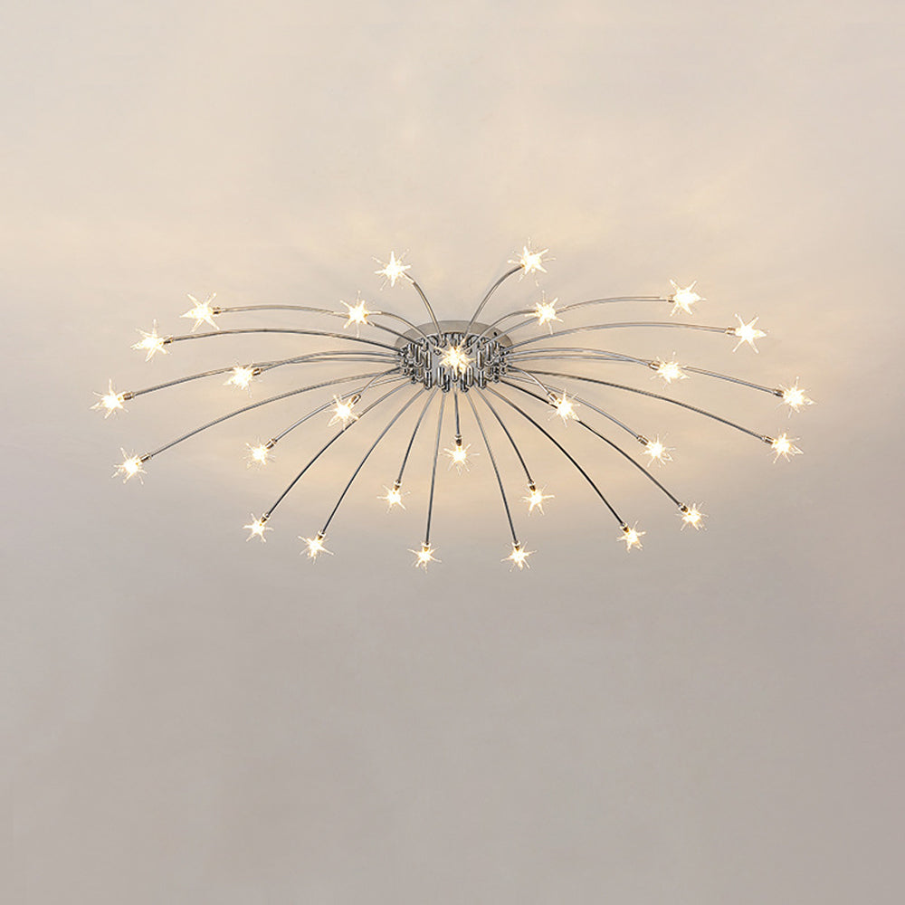 Semi-Flush LED Overhead Light Metal Glass 24-45 inch Diameter Adjustable Brightness Dining Room Living Room Bedroom Contemporary Home Ceilin | Thomler