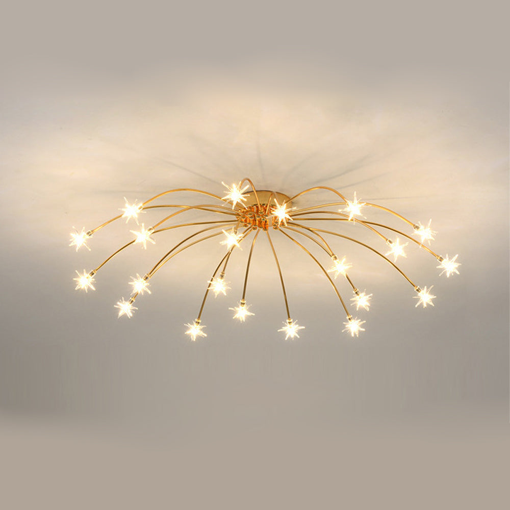 Semi-Flush LED Overhead Light Metal Glass 24-45 inch Diameter Adjustable Brightness Dining Room Living Room Bedroom Contemporary Home Ceilin | Thomler