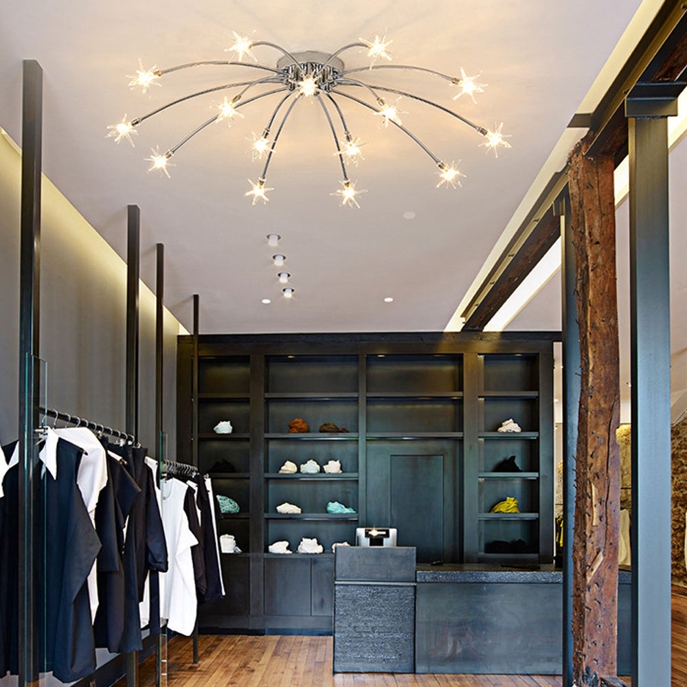 Semi-Flush LED Overhead Light Metal Glass 24-45 inch Diameter Adjustable Brightness Dining Room Living Room Bedroom Contemporary Home Ceilin | Thomler